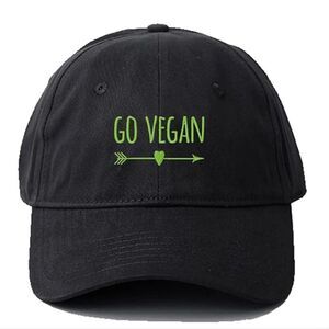 Baseball Cap Go Vegan Embroidery Hat Embroidered Hats Cotton Caps Unisex